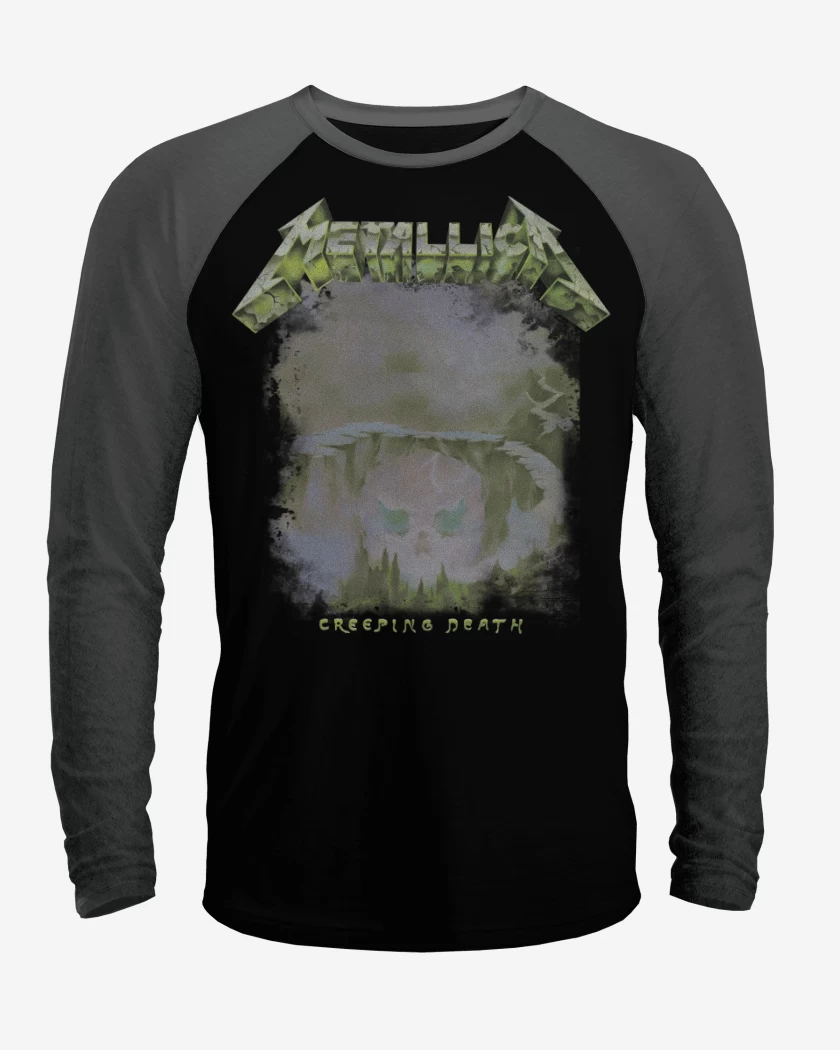 Polera Raglan Negro / Negro Heather de Creeping Death