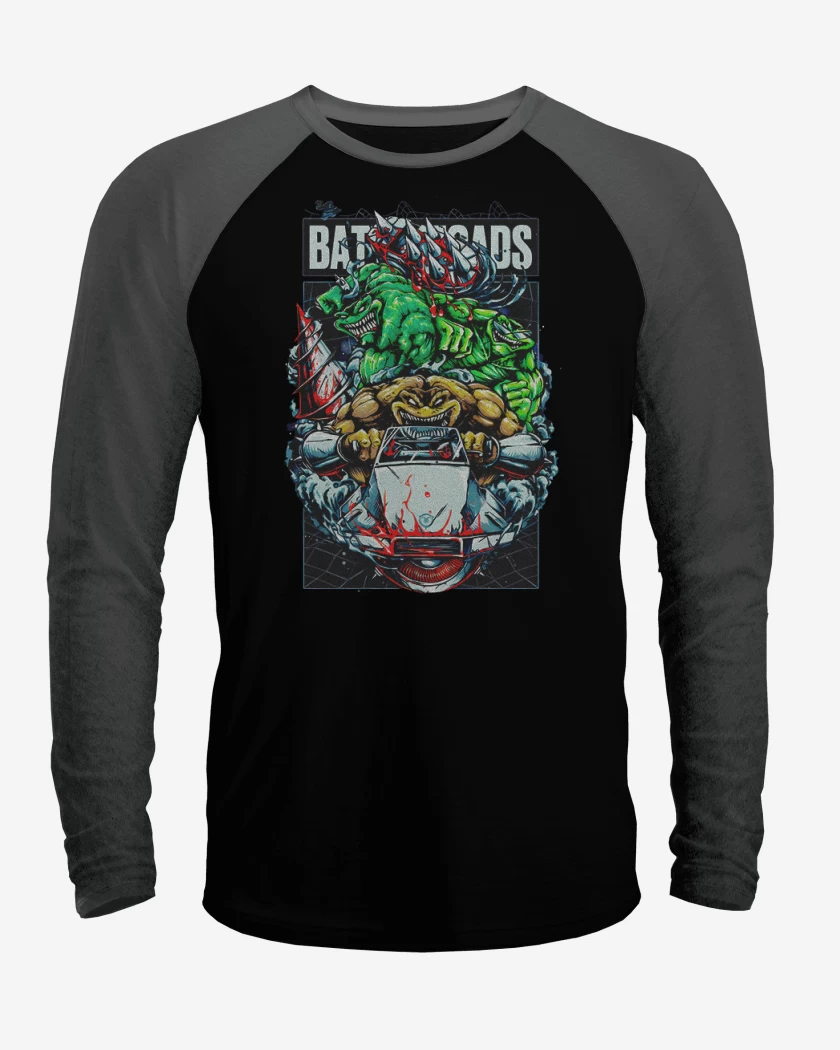 Polera Raglan Negro / Negro Heather de Battletoads
