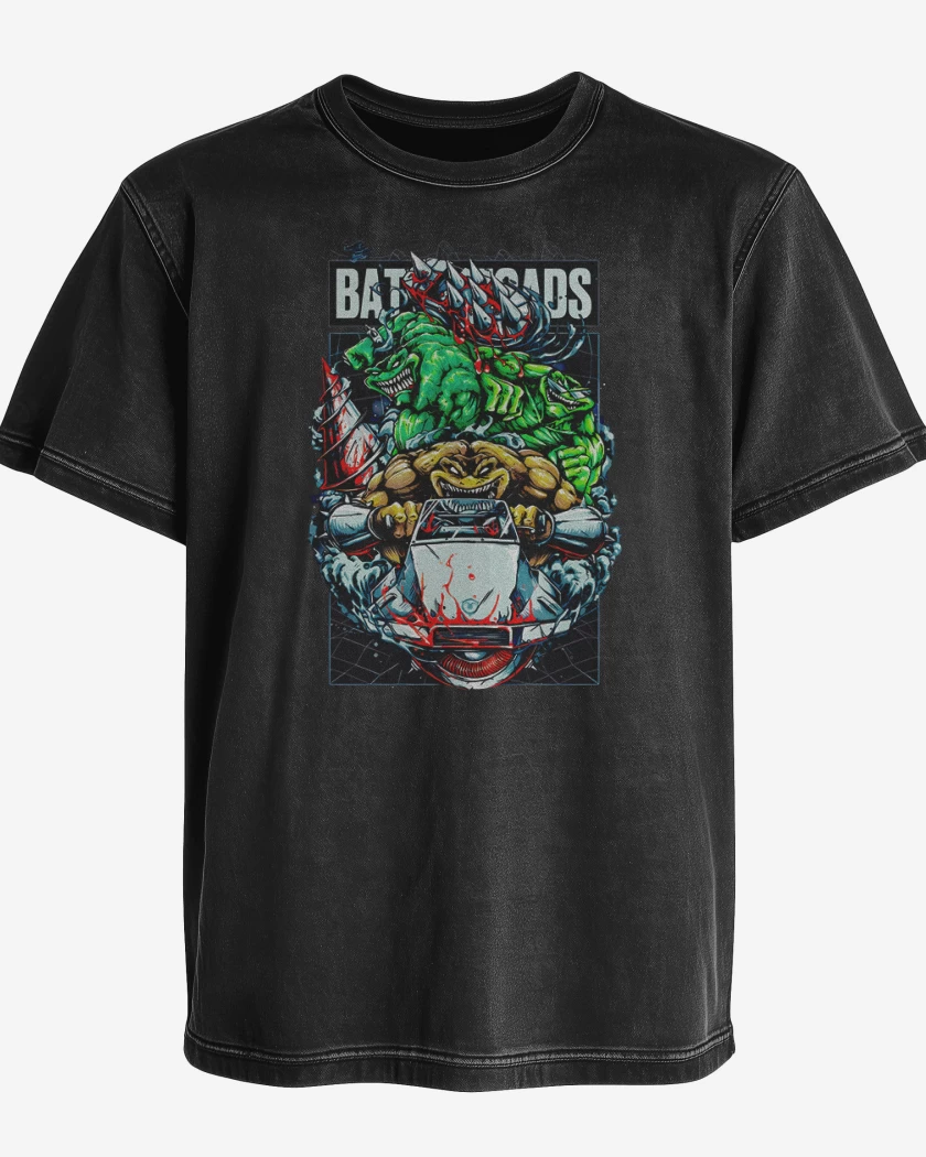 Polera desgastada Negro de Battletoads