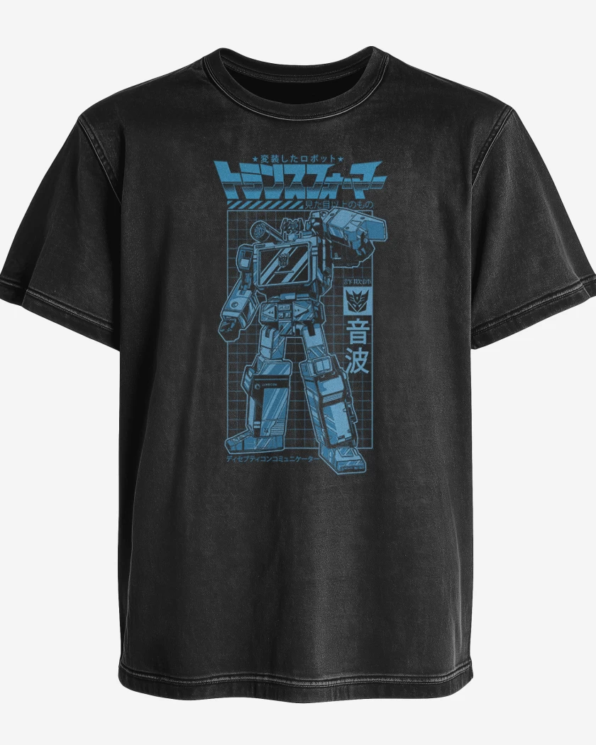 Polera desgastada Negro de Optimus prime japon