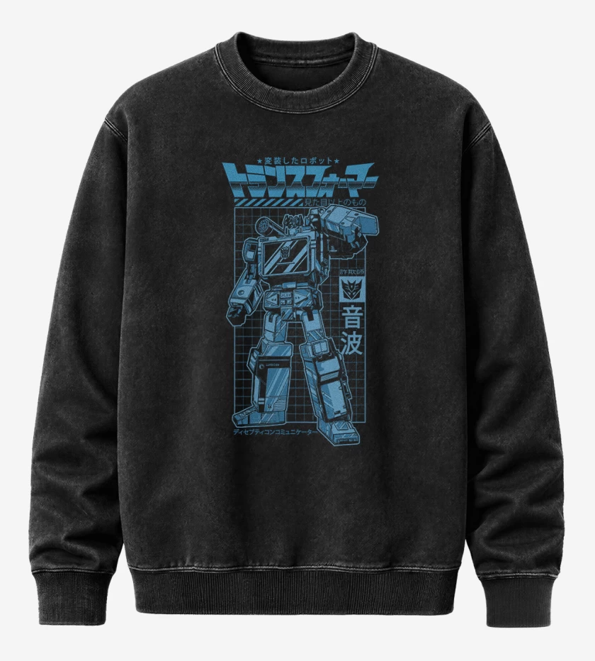 Poleron Polo Acid Wash Negro de Optimus prime japon