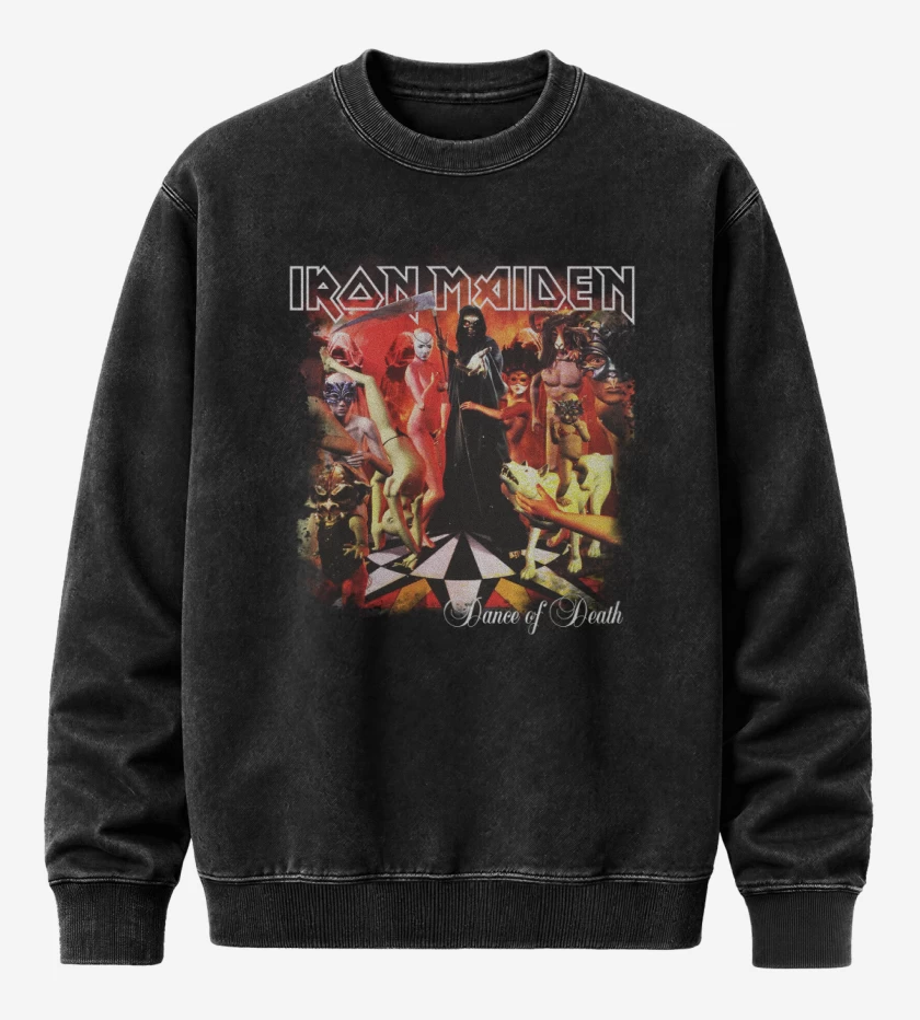 Poleron Polo Acid Wash Negro de Dance of Death