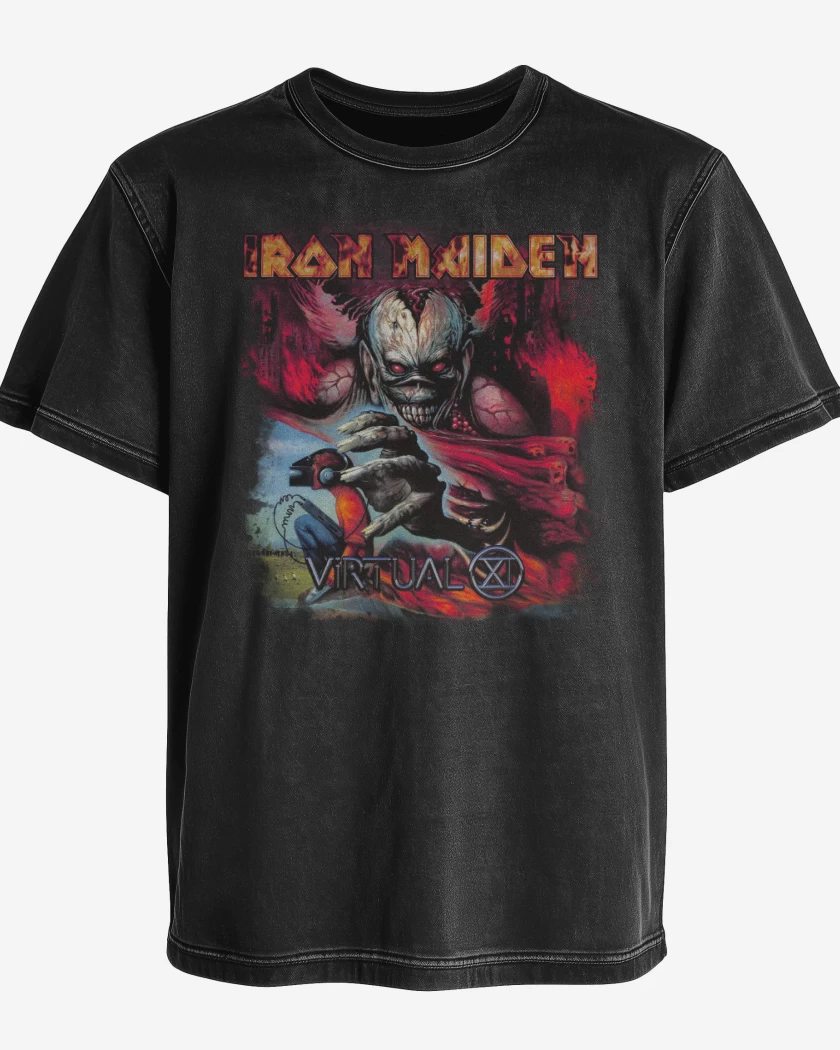 Polera desgastada Negro de Virtual XI