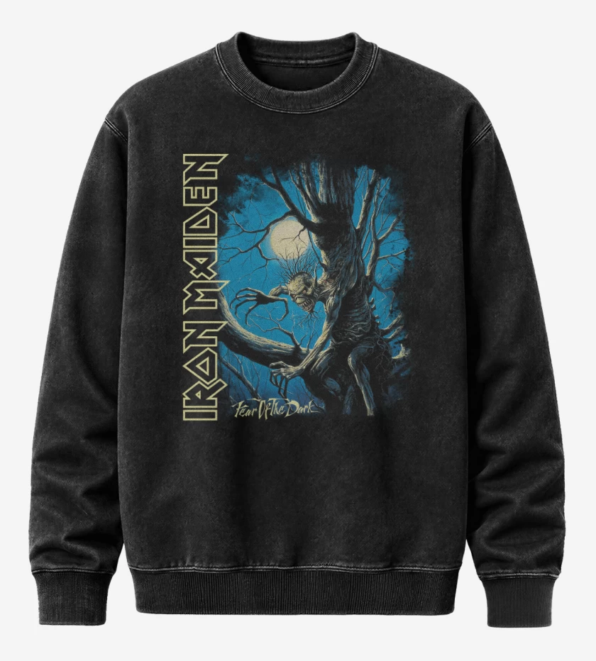 Poleron Polo Acid Wash Negro de Fear of the Dark