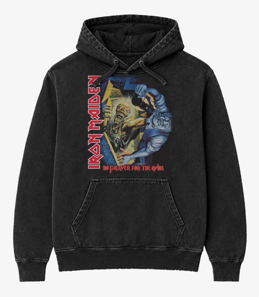 Poleron Canguro Acid Wash Negro de No Prayer for the Dying 02