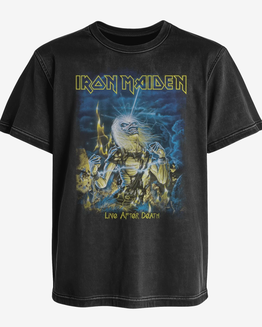 Polera desgastada Negro de Live After Death