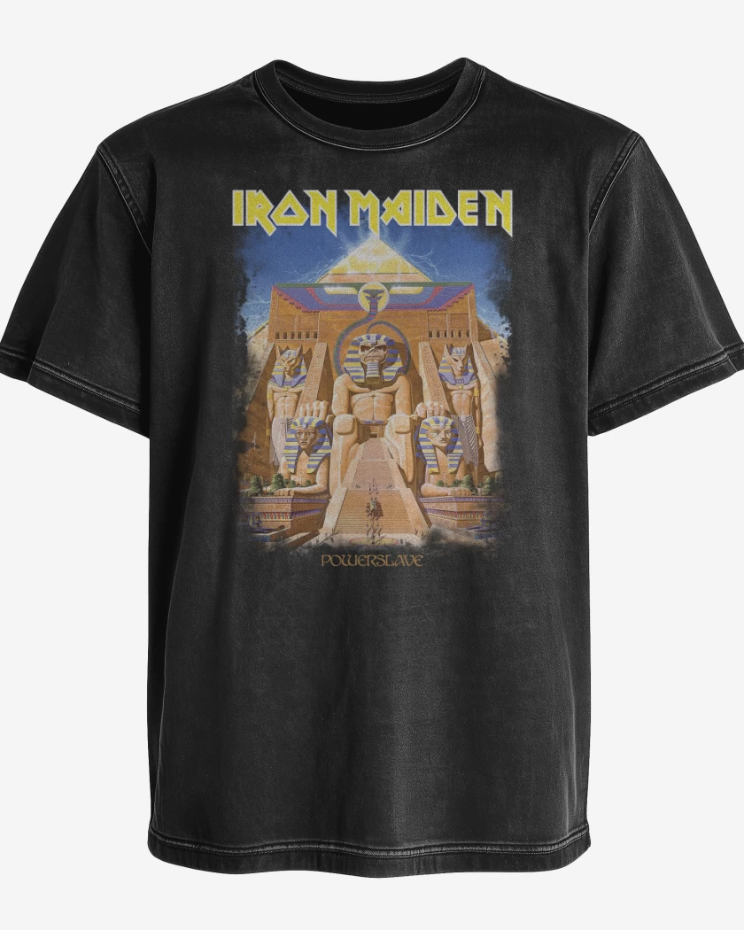 Polera desgastada Negro de Powerslave Maiden
