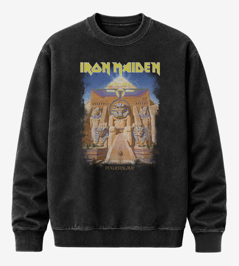 Poleron Polo Acid Wash Negro de Powerslave Maiden