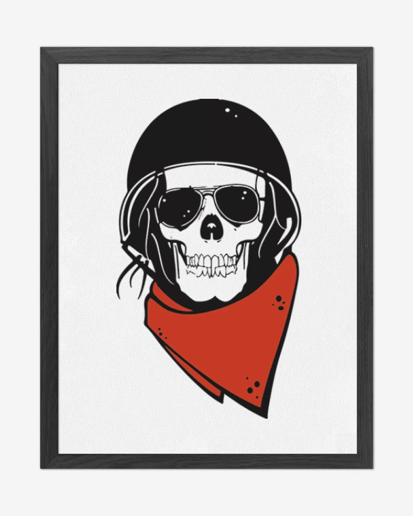 Cuadro decorativo Blanco de Moto skull