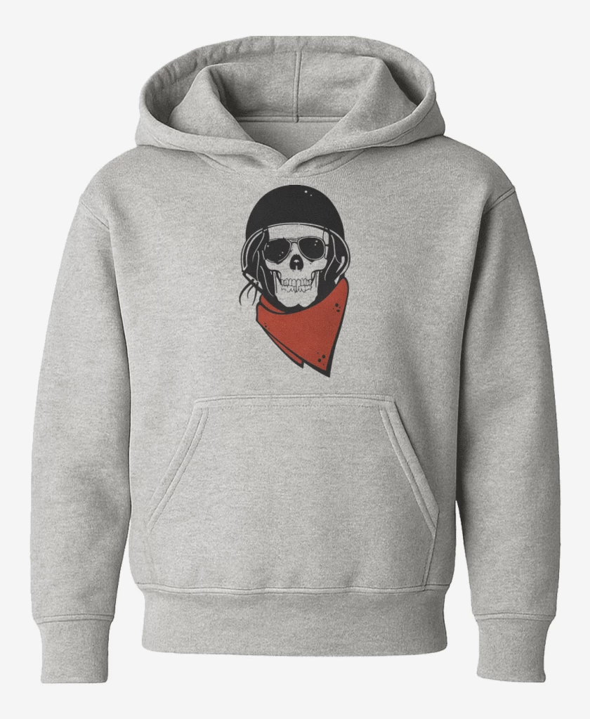 Poleron de niño Gris Melange de Moto skull
