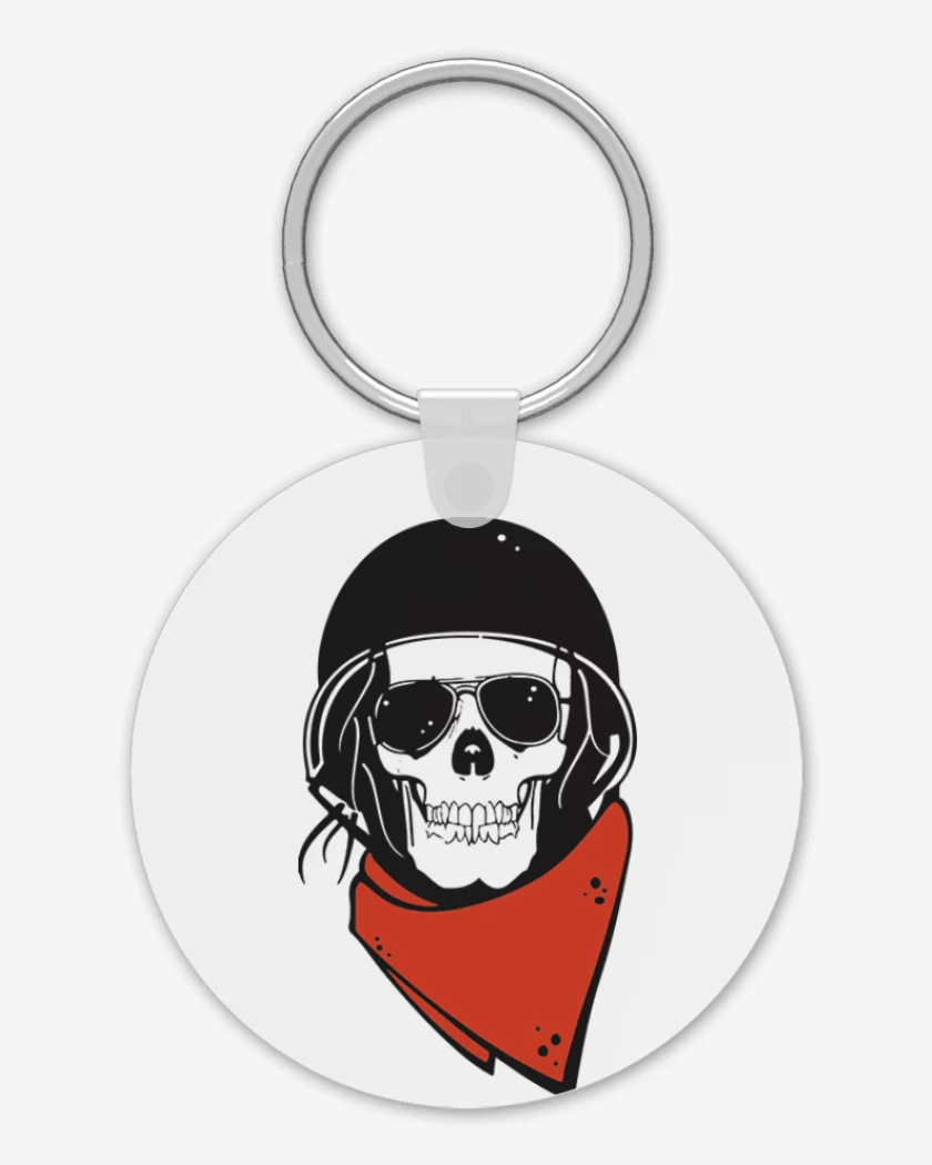 Llavero Blanco de Moto skull