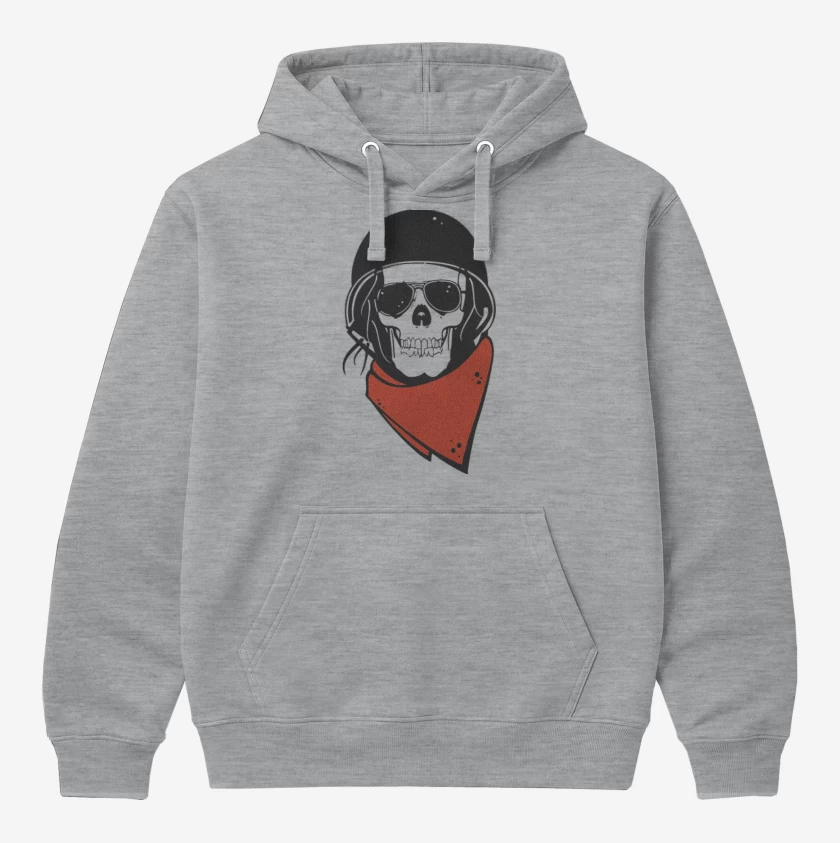 Polerón Canguro Gris Melange de Moto skull