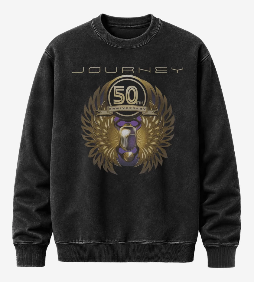 Poleron Polo Acid Wash Negro de Journey 50th 