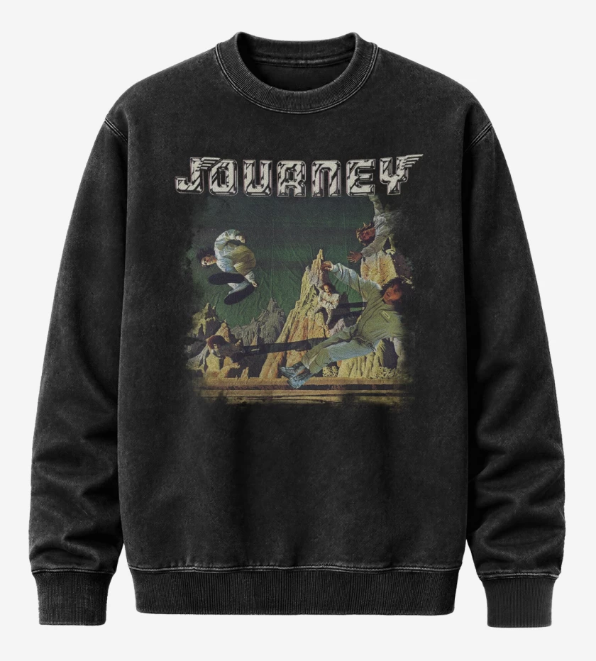 Poleron Polo Acid Wash Negro de Journey Journey
